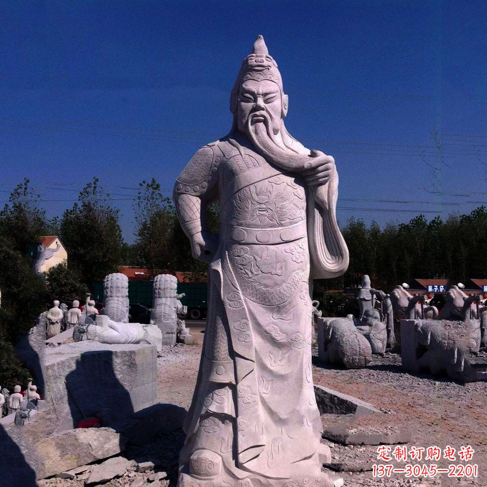 临沂中领雕塑-精致关羽石雕塑