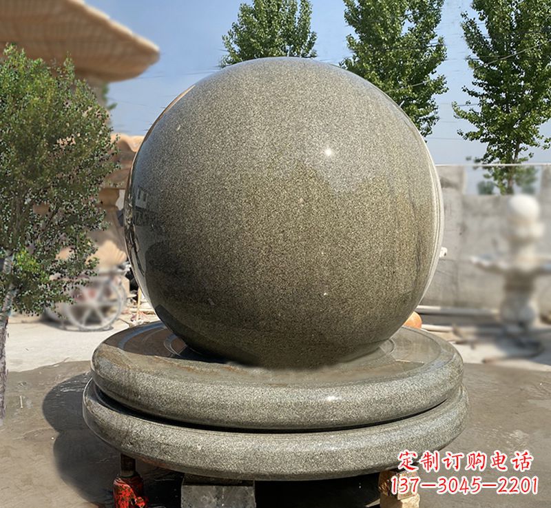 临沂品质保障黄锈石风水球雕塑