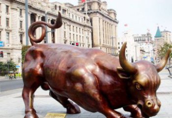 临沂华尔街牛招财牛铜雕，拥有力量的象征