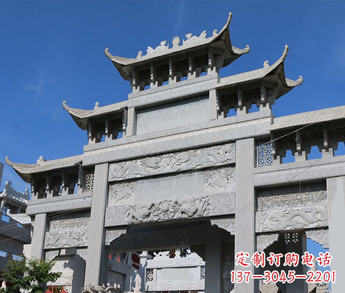 临沂定制牌坊石雕,纪念无价的美好记忆