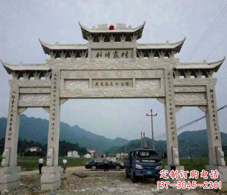临沂三门牌坊石雕:细节讲究处处把精雕细琢