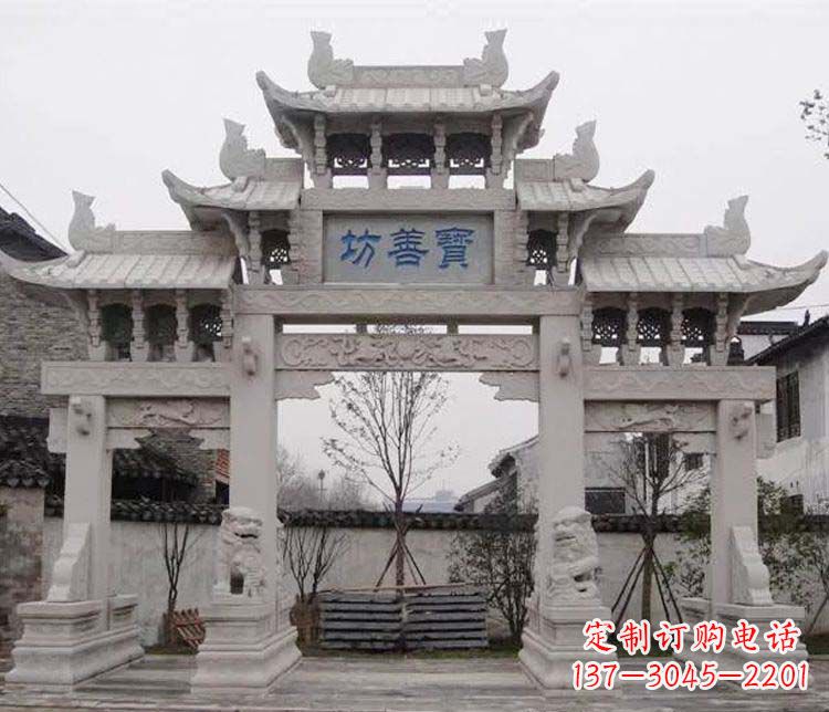 临沂领雕塑:精美石牌坊石雕艺术品
