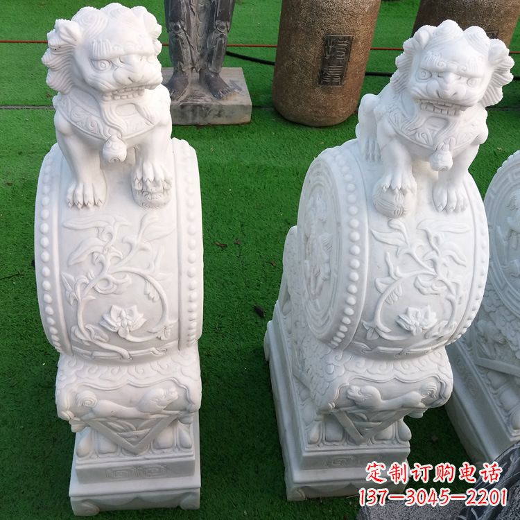 临沂石雕青石貔貅门墩雕塑