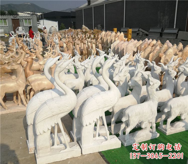 临沂石雕仙鹤雕塑