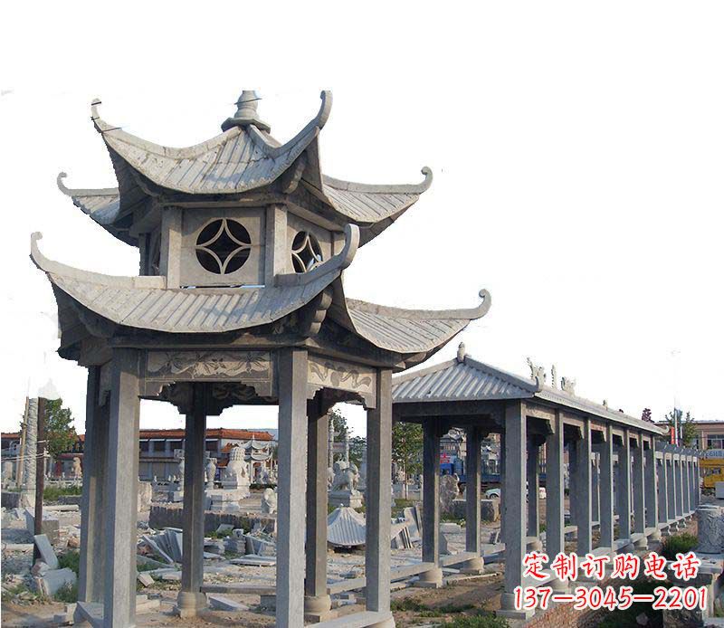 临沂双层仿古凉亭石雕