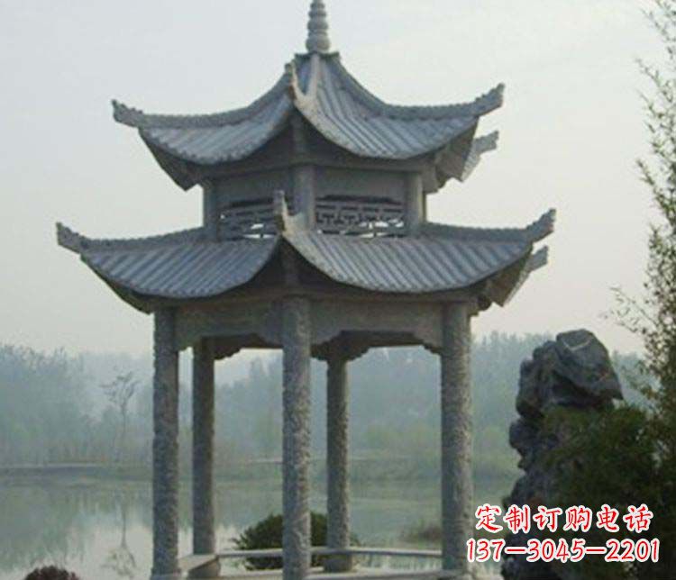 临沂双层仿古凉亭石雕_2