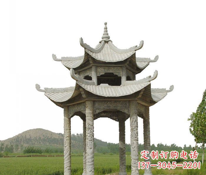 临沂双层仿古石雕凉亭