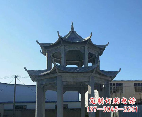 临沂双层仿古石凉亭石雕_1