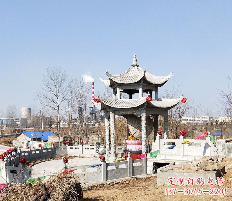 临沂双层石凉亭石雕 (2)
