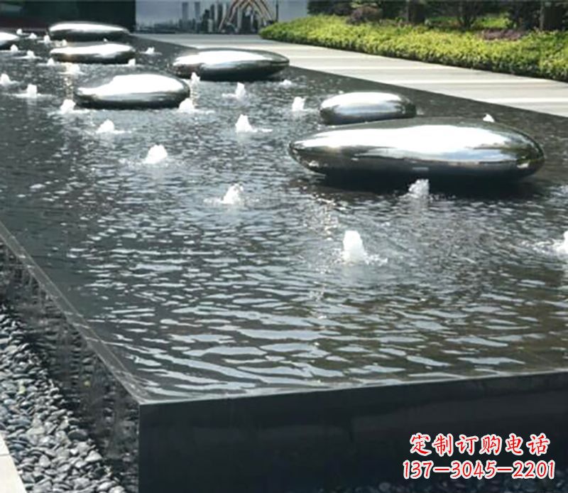 临沂水滴水池不锈钢雕塑