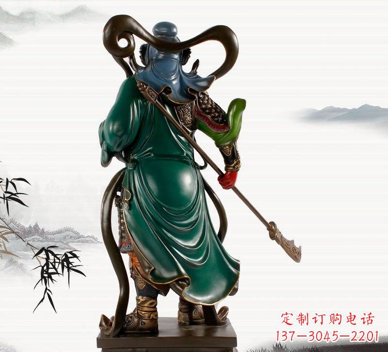 临沂铜雕彩绘武财神关公