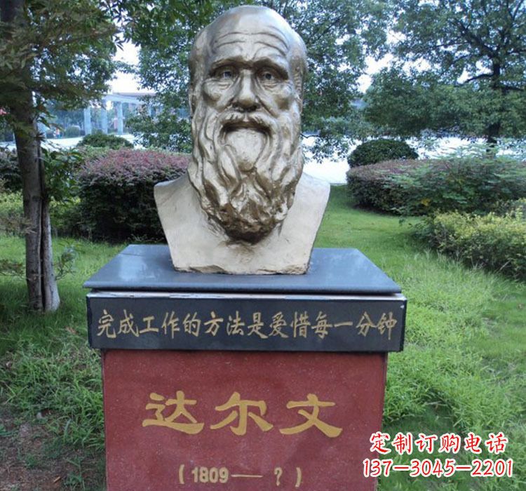 临沂铜雕达尔文头像雕塑