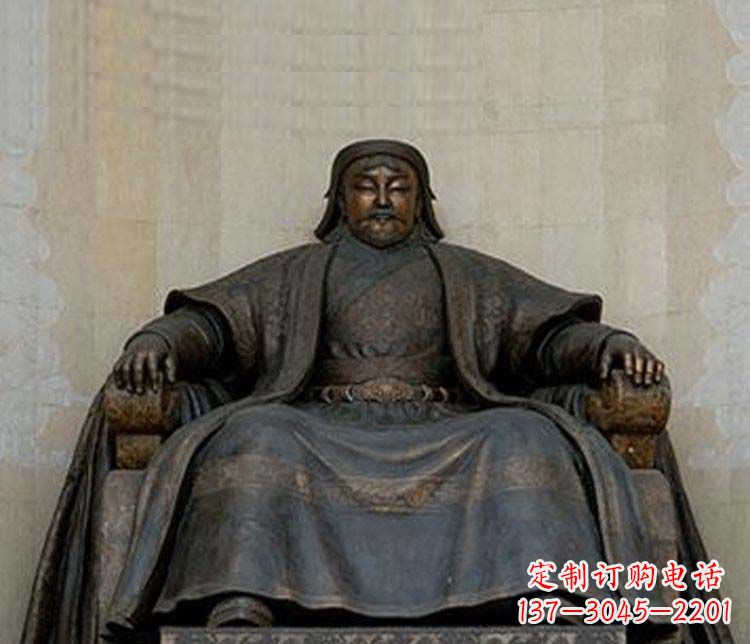 临沂铜雕大型成吉思汗雕塑