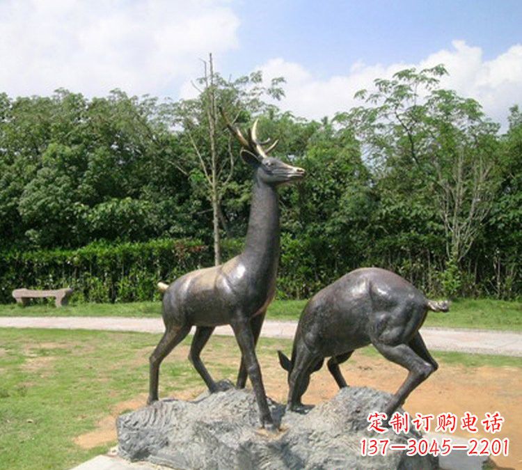 临沂铜雕动物梅花鹿