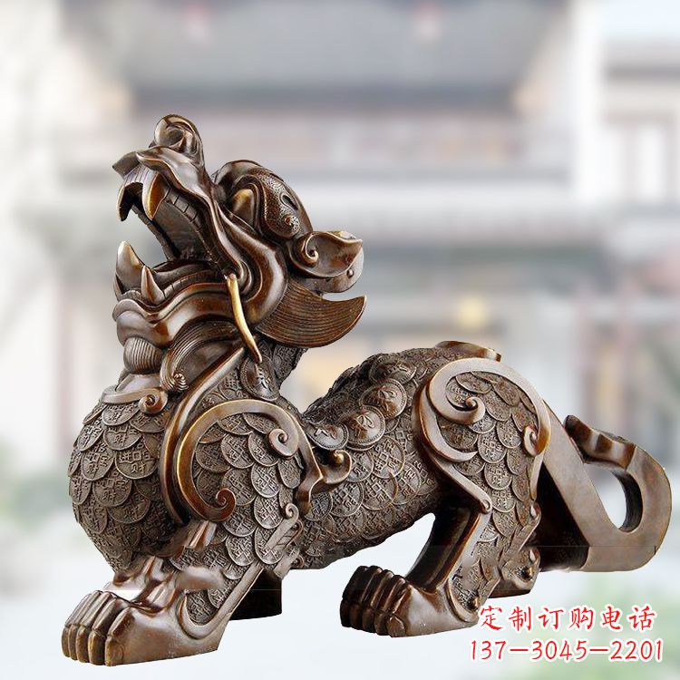 临沂铜雕仿古辟邪貔貅