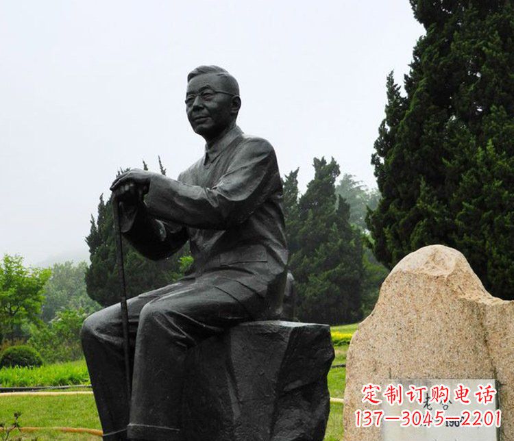 临沂铜雕园林老舍人物雕塑