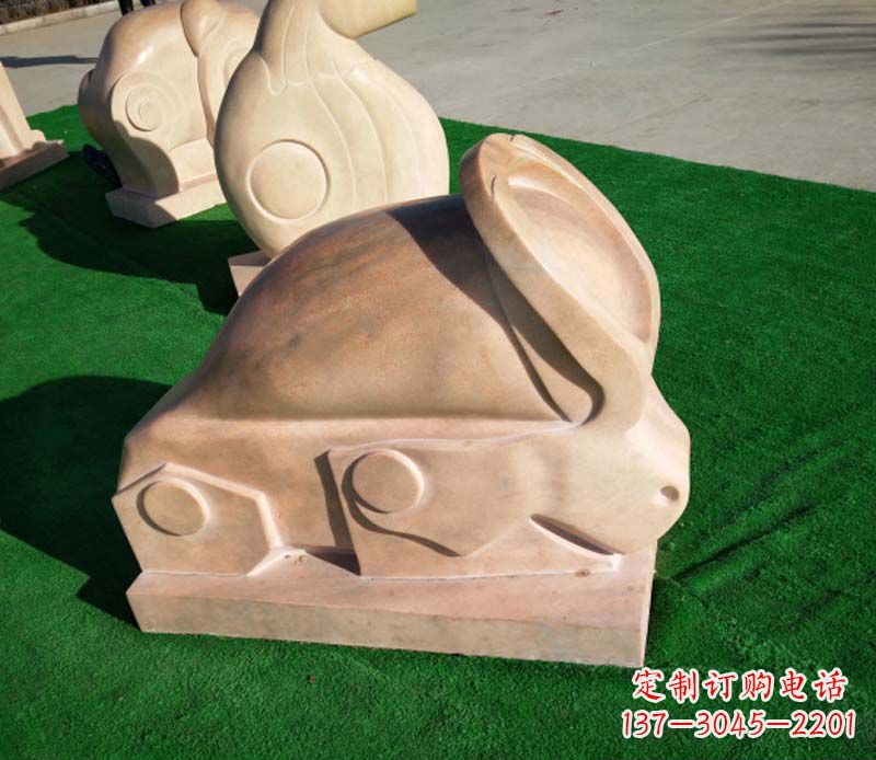 临沂晚霞红抽象十二生肖石雕