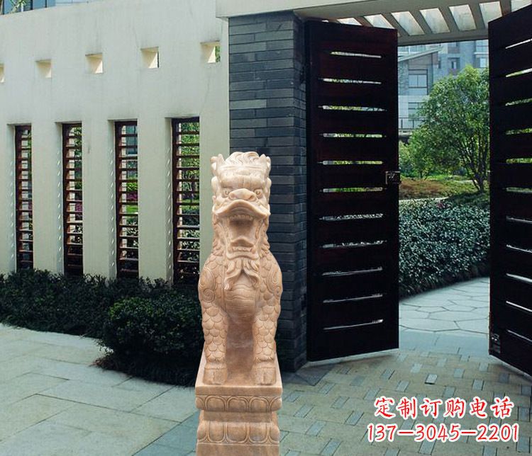 临沂晚霞红瑞兽麒麟雕塑