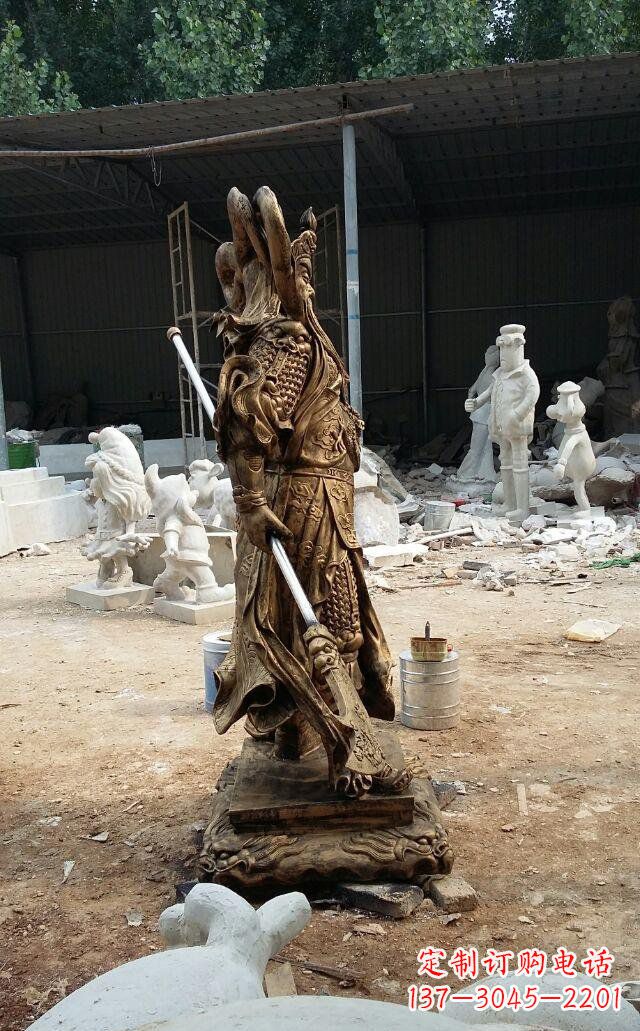 临沂武财神关公玻璃钢仿铜雕塑