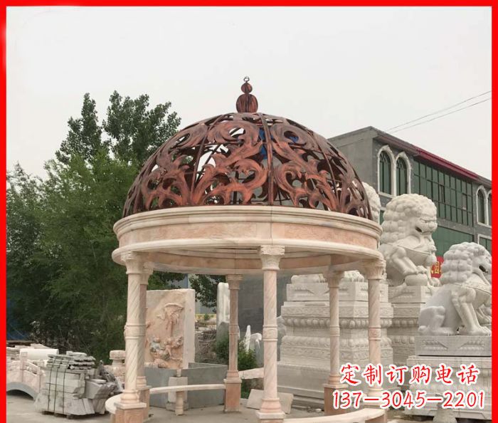 临沂小区欧式圆顶凉亭石雕_1