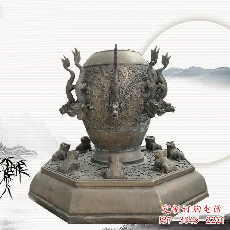 临沂校园地动仪铜雕