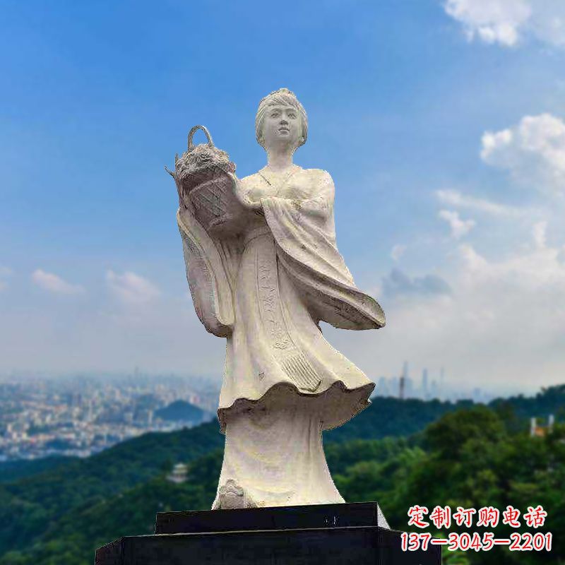 临沂虞姬景观石雕像-景区园林古代美女雕塑