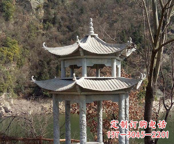 临沂园林仿古双层石雕凉亭