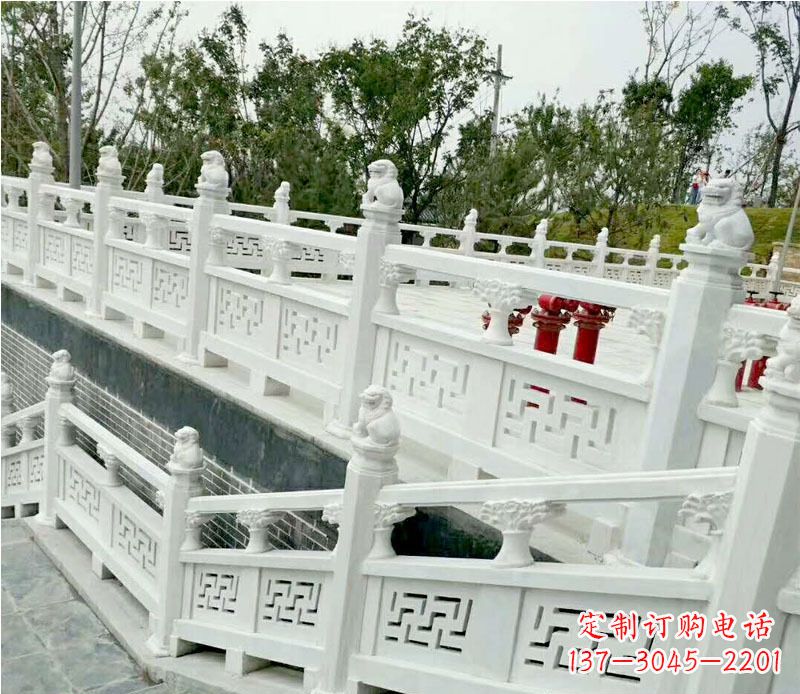 临沂园林汉白玉栏板景观石雕 (2)