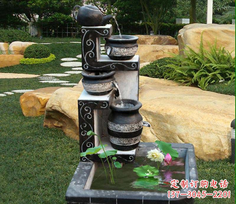 临沂园林景观茶壶流水池石雕