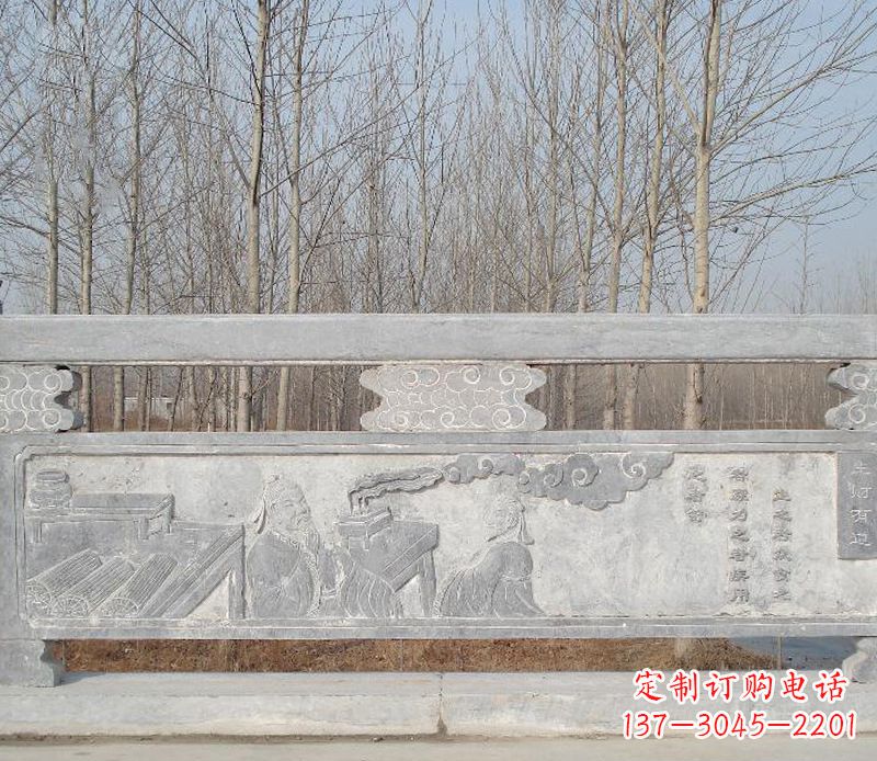 临沂园林石浮雕栏板景观石雕 (3)